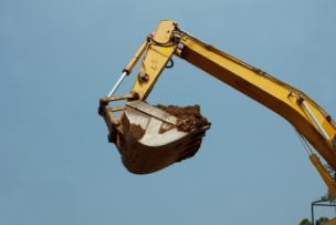 Backhoe removing pool in Castro Valley CA